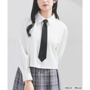 トップス シャツ ブラウス 長袖 ネクタイ付き...の詳細画像3
