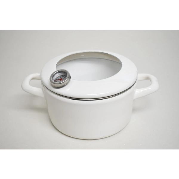 16ｃｍ ホーロー天ぷら鍋　（温度計付き）