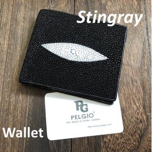 PELGIO ブランド 高級 スティンググレイ スティングレ― ガルーシャ エイ革 王道のスター模様 本革 財布 本物の革 日本式財布