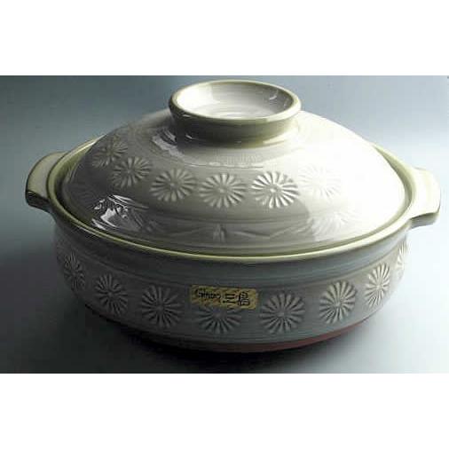 銀峯　花三島　9号土鍋　3−4人用土鍋の王様　日本製　万古焼　　466-09-815