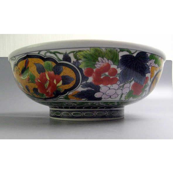 【4方向からの豊富な画像付】 絢爛豪華な花鳥7寸21.3cm　ラーメン丼　ラーメン鉢　美濃焼