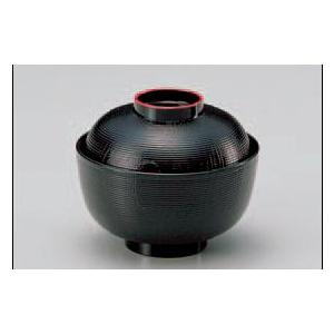 4寸千筋ケヤキ 吸椀 /黒天朱【越前漆器】