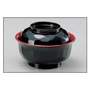 真亀甲丼　黒内朱【越前漆器】