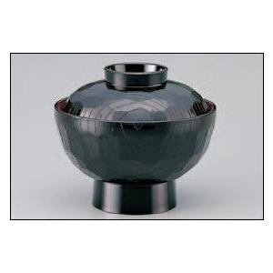 亀甲丼（大）黒内朱【越前漆器】