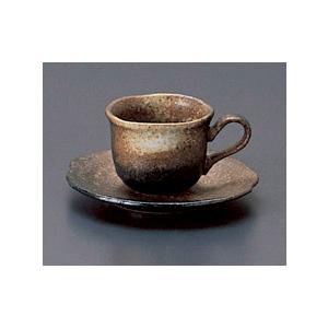 黒備前吹き・コーヒー碗皿 /美濃焼