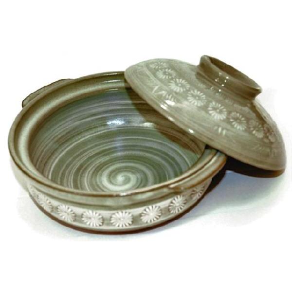 TV料理番組で登場多数！日本製　万古焼　銀峯　花三島　8号　土鍋　2−3人用　422-08-816