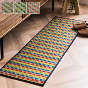 キッチンマット 270 い草ドット柄 マルチ 『ドロップ』 約60×270cm （裏面:滑りにくい加工）[13]