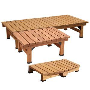 デッキ縁台180×58 3点セット ウッドデッキ風 簡単 縁側 本格的 DIY 木製 天然木 庭 ベ...
