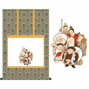 七福神巡礼／しちふくじんじゅんれい 幅52.5×高さ約80cm 納経集印掛軸 掛け軸 掛軸 [20]