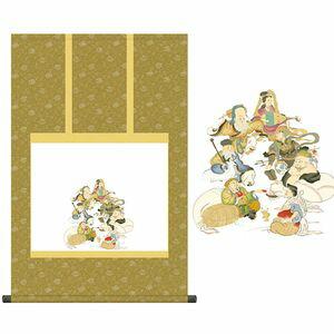 七福神巡礼／しちふくじんじゅんれい 幅52.5×高さ約80cm 納経集印掛軸 掛け軸 掛軸 [20]