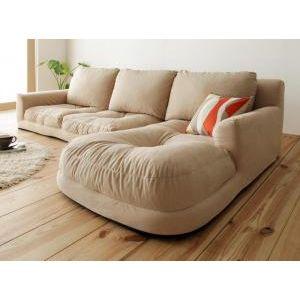 フロアコーナーカウチソファー【Withlow】ウィズロー　スエードタイプ　右コーナーセット[00]