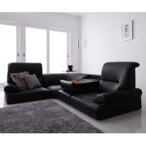 シンプルモダンシリーズ ハイバックフロアコーナーソファ BLACK ブラック 4点セット 1P×3+...