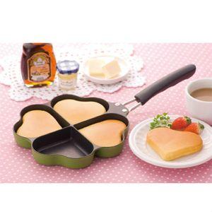 クローバー型フライパン しあわせを呼ぶ四つ葉のフライパン グリーン 200VIH対応[01]