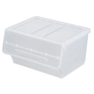 収納ボックス 前開き squ＋ ナチュラ フロック ワイド30 深型 4段階ストッパー 半透明 Nfr-W30CL スキュウプラス squ＋ サンカ SANKA[01]