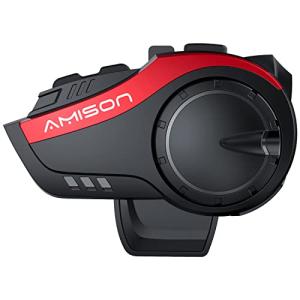 Amison バイクインカム 最大10人同時通話 最大通話距離2000m Bluetooth 5.0 無線機バイクいんかむ 連続28H時間通話｜honki-benri