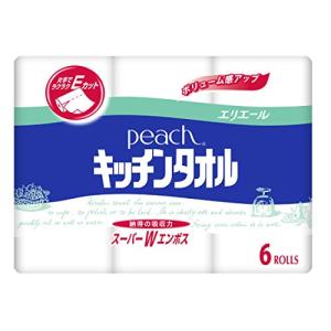 エリエール キッチンペーパー ピーチ キッチンタオル 50カット×6ロール パルプ100%｜honki-benri