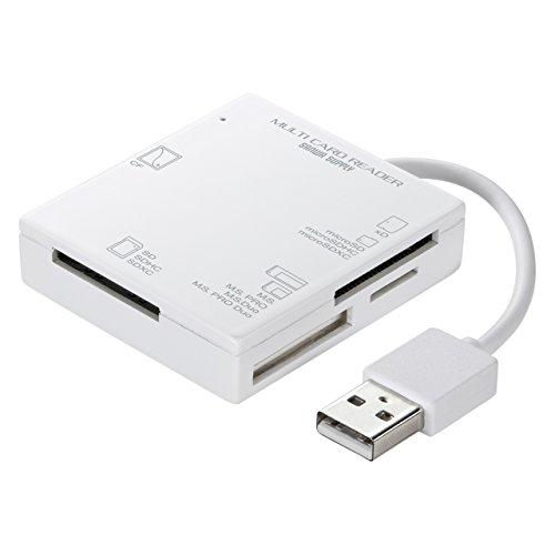 サンワサプライ USB2.0 カードリーダー SD/micro SD/MS/xD/CF対応 ホワイト...