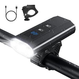 自転車 ライト 防水【5800mAh大容量 USB充電式】電池残量表示 自転車用ライト ヘッドライト 高輝度 1600ルーメン 実用点灯最大16｜honki-benri