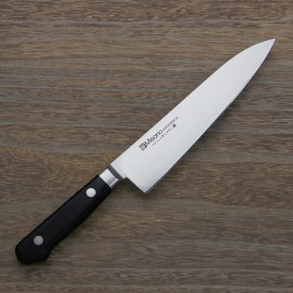 ミソノ 牛刀 両刃 180mm  モリブデンステンレス鋼 共口金付き 黒合板柄