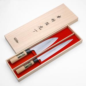 包丁セット 出刃包丁 片刃 165mm 柳刃包丁 片刃 240mm 2本組