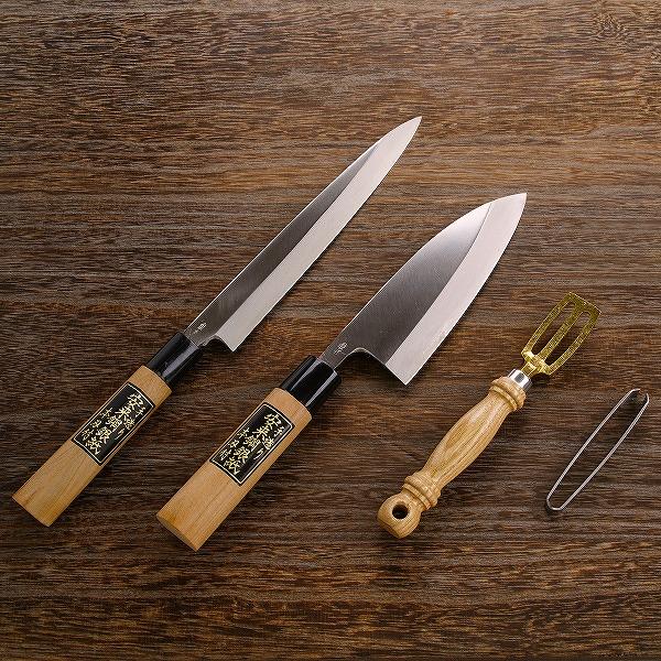 名入れ無料 銀三 セット 小 出刃包丁 片刃 150mm 柳刃包丁 片刃 210mm 骨抜き うろこ...