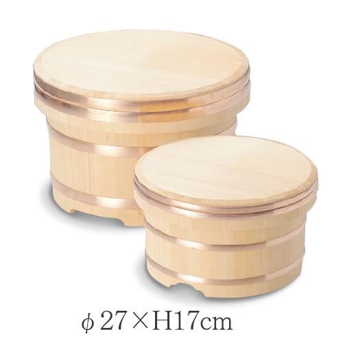 江戸びつ 椹 さわら 27cm 銅タガ 1升