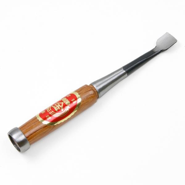 細工鑿 丸スクイ型 15mm 白紙2号 赤樫柄 一般向け