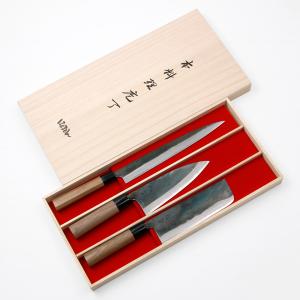 名入れ無料 銀三 セット 小 出刃包丁 片刃 150mm 柳刃包丁 210mm