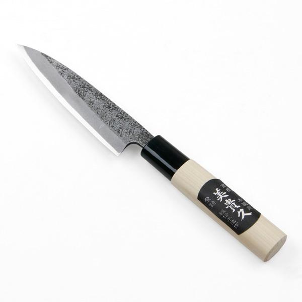 美貴久 万能包丁 片刃 120mm 白紙2号 鋼付 槌目仕上げ 左利き用