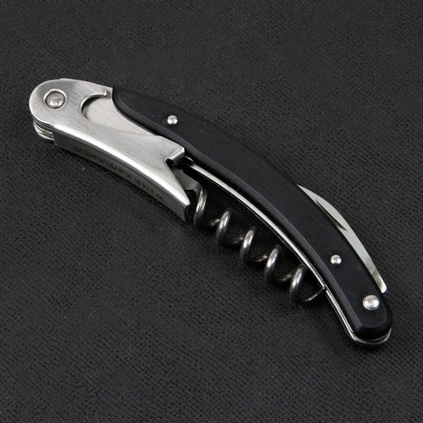 MAXOS ソムリエナイフ ステンレスブレード 黒合板グリップ シングルアクション