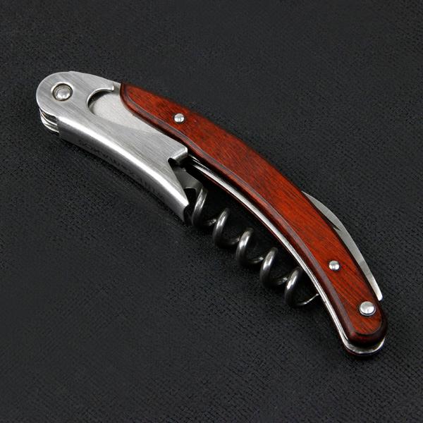 MAXOS ソムリエナイフ ステンレスブレード 茶合板グリップ シングルアクション