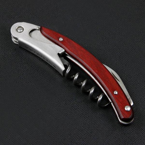 MAXOS ソムリエナイフ ステンレスブレード 赤合板グリップ シングルアクション