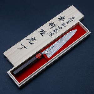 誠貴作 ペティナイフ 包丁 羽々斬 スーパーゴールドII ダマスカス