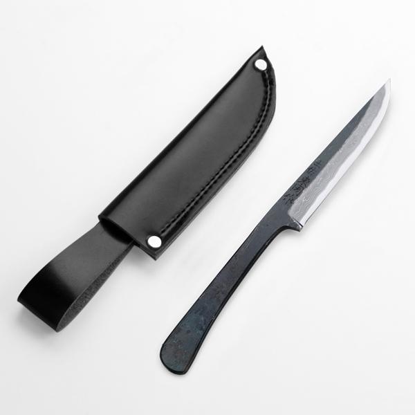 名入れ無料 東周作 共柄剣鉈 130mm 青紙2号 割込み 黒打ちダマスカス仕上げ アウトドアナイフ...