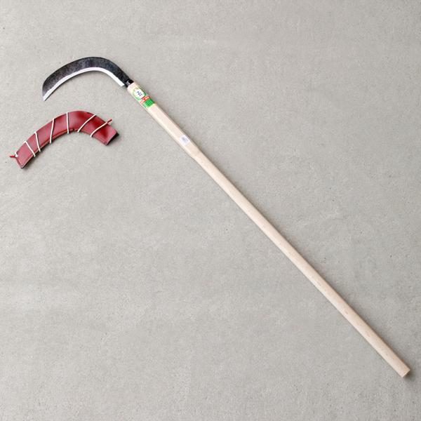 牛若丸 造林鎌 長州型 380g ハイテン鋼 樫4尺柄付 大型商品配送B