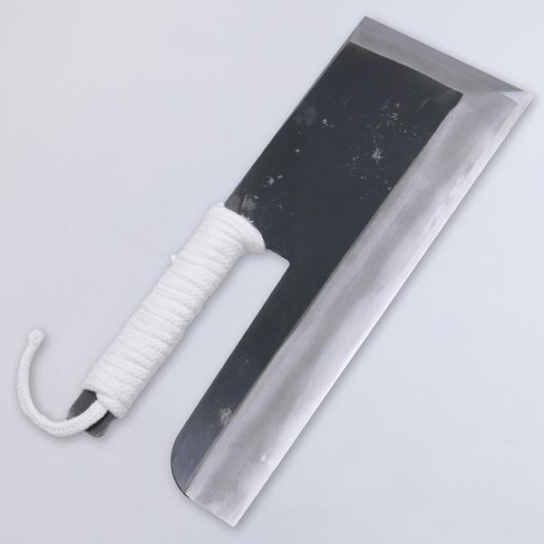 そば切り包丁 片刃 330mm 安来青紙鋼 ロープ巻き 麺切包丁 鋼付