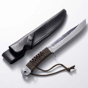 鉈 剣なた パラコード柄 青紙鋼 両刃 黒打ち仕上 165mm アウトドア 本