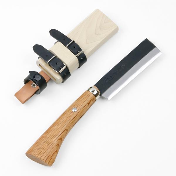 東周作 竹割鉈 両刃120mm 青紙鋼 鞘付き