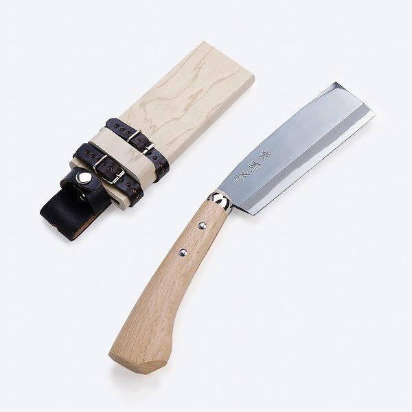 東周作 極上 腰鉈 片刃165mm 青紙鋼 鞘付き 本職向け 営林署 仕様