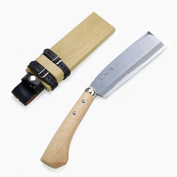 東周作 極上 腰鉈 片刃180mm 青紙鋼 鞘付き 本職向け 営林署 仕様