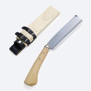 青銅入り 両刃 鉈 名入れ可能 東周作 極上 腰鉈 両刃150mm 青紙鋼 鞘付き 本職向け