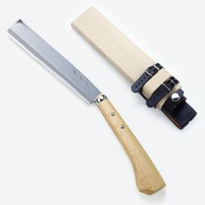 日野浦刃物工房 味方屋作 片刃 山鉈7.0 樫柄 黒染鞘付き ナタ