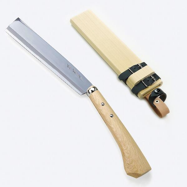 東周作 極上 腰鉈 片刃240mm 細身 左利き用 青紙鋼 鞘付き 本職向け 営林署 仕様