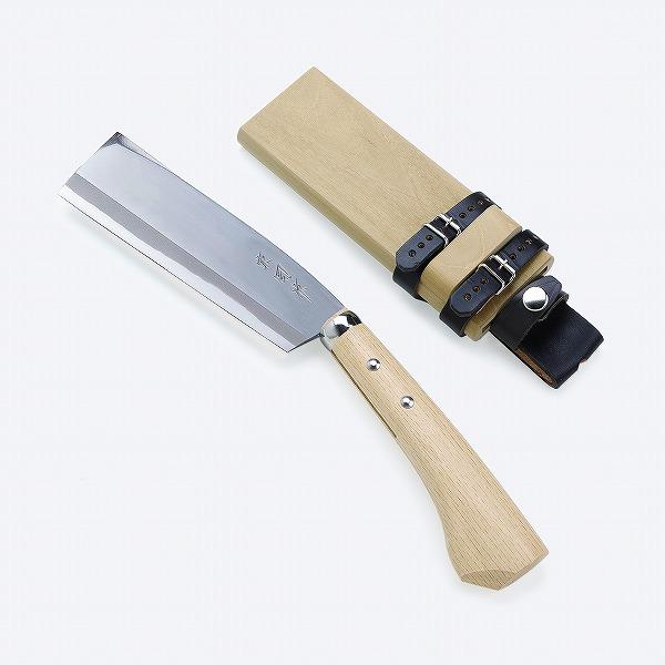 東周作 極上 腰鉈 片刃165mm 左利き用 青紙鋼 鞘付き 本職向け 営林署 仕様