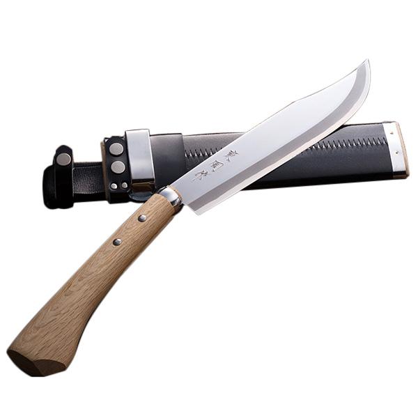 東周作 山師用磨き剣鉈 片刃8寸青紙鋼 鞘付き 土佐火造り鉈  アウトドア ハンティング 狩猟 薪割...