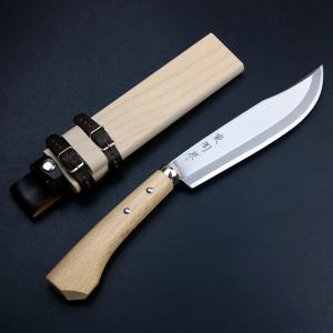 土佐剣鉈 黒打ち 糸巻き柄 21cm 青紙 和式ナイフ ハンティングナイフ