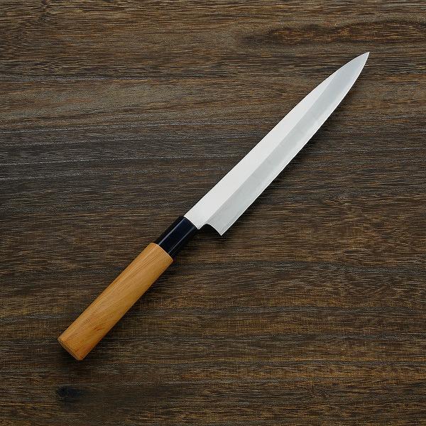 名入れ無料 柳刃包丁 片刃 210mm 青紙2号 桜柄 一般家庭向け 日本製