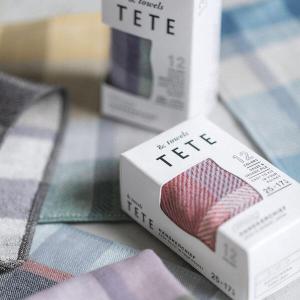 タオルハンカチ　TETE TWILL CHECK GAUZE　今治 ガーゼ オーガニックコットン 吸水 ポケット スマホサイズ｜hono-y