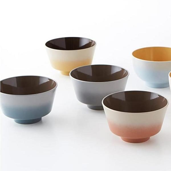お椀　OWAN 角 グラデーション　山中塗 モダン 塗装 食洗機 電子レンジ 汁椀 食器 器 職人技