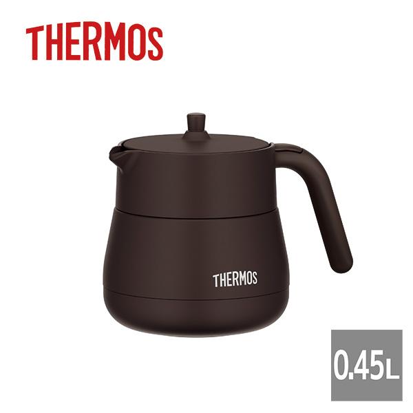 サーモス THERMOS 真空断熱ティーポット 0.45L/ブラウン（TTE-450-BW） 保温 ...